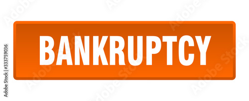 bankruptcy button. bankruptcy square orange push button
