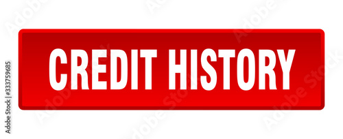 credit history button. credit history square red push button