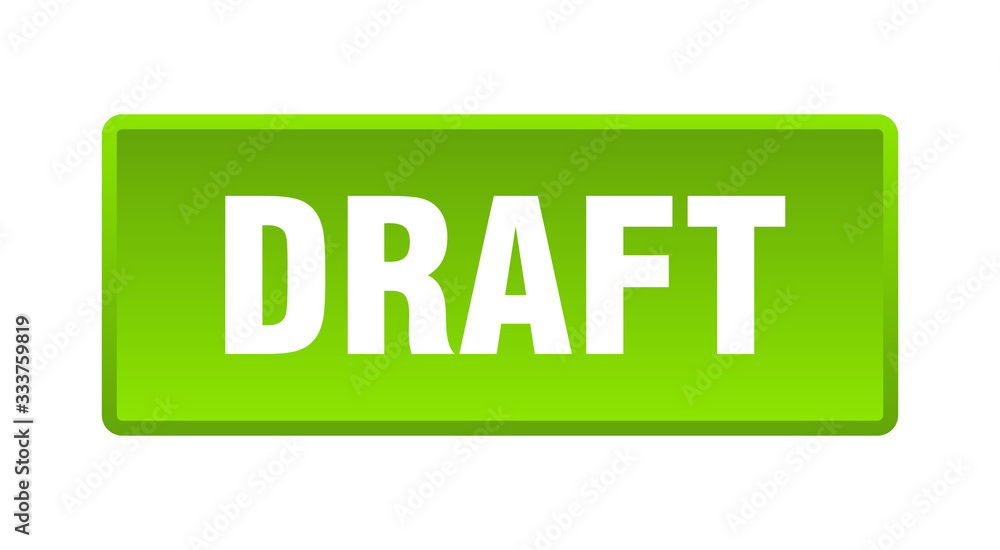 draft button. draft square green push button draft button. draft square green push button