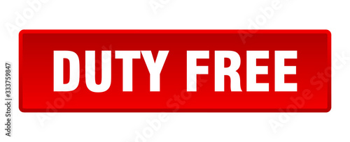 duty free button. duty free square red push button