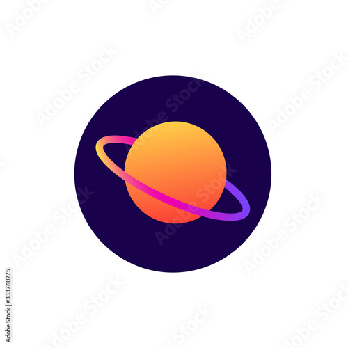 Planet flat style vector icon
