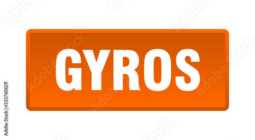 gyros button. gyros square orange push button