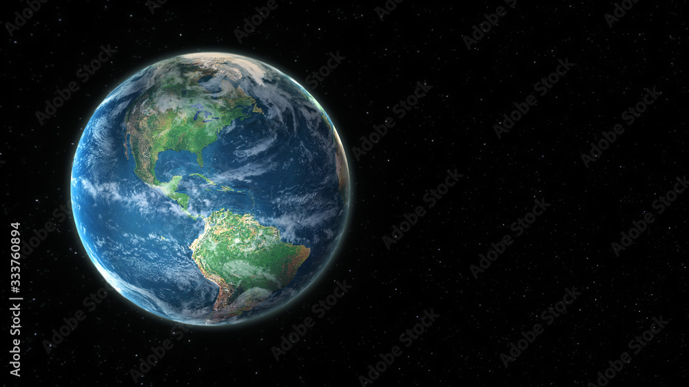 3D visualization of planet earth from outer space with copy space to use your own titles or text. (3D rendering) 3D visualization of planet earth from outer space with copy space to use your own titles or text. (3D rendering)