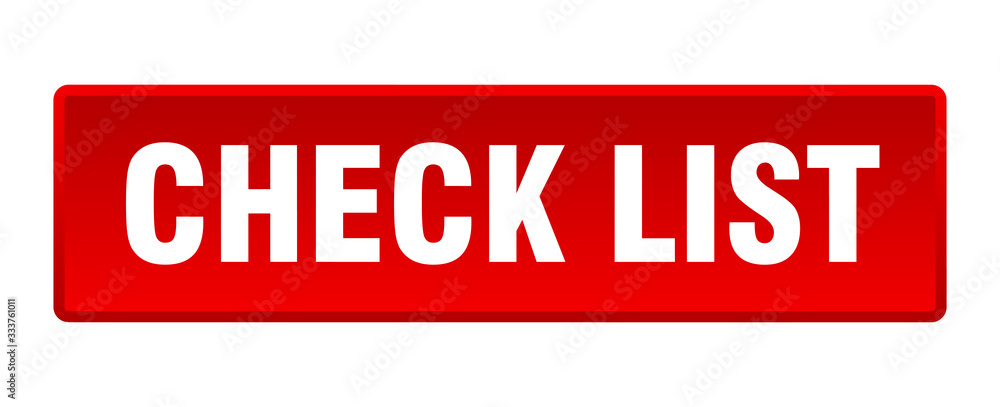 check list button. check list square red push button check list button. check list square red push button