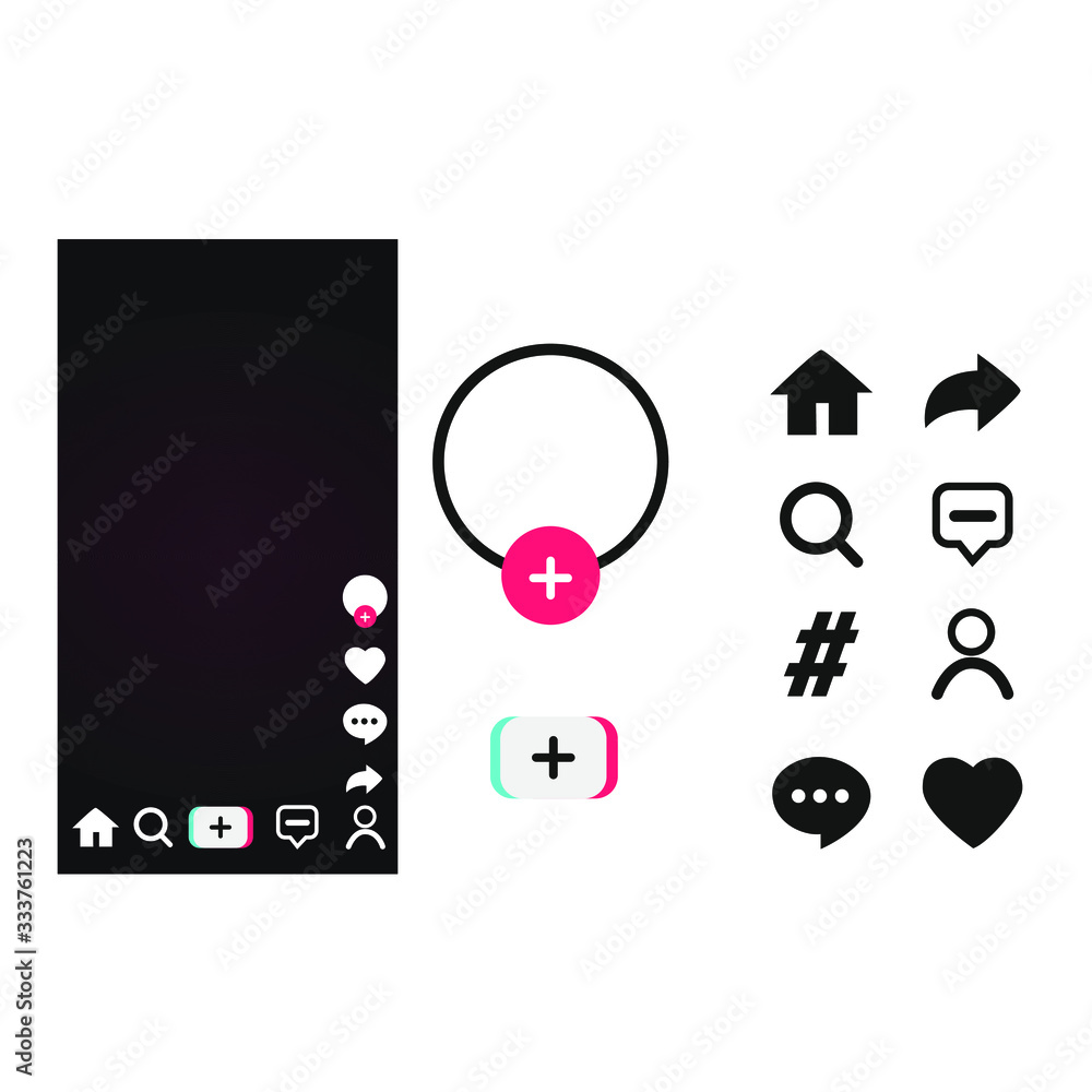 Mobile phone social network icons set. Social media. Set of icons for social networks and blogs. - obrazy, fototapety, plakaty 