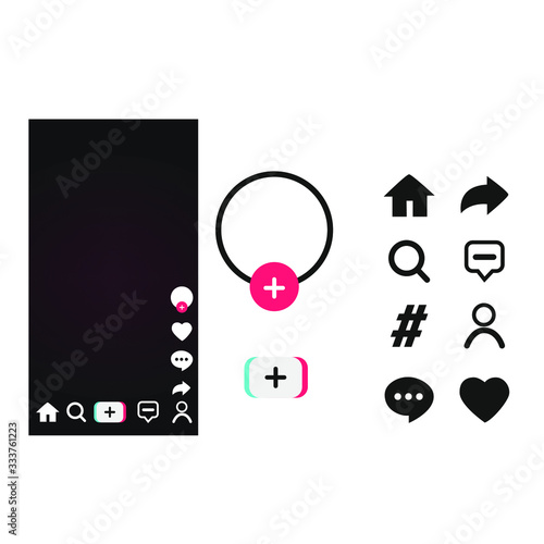 Mobile phone social network icons set. Social media. Set of icons for social networks and blogs. photo