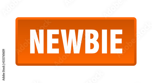 newbie button. newbie square orange push button