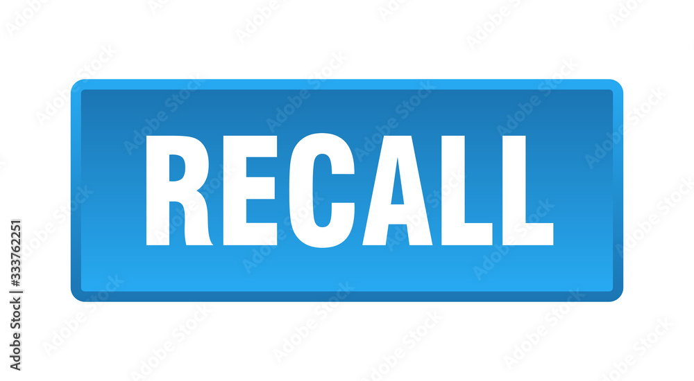 recall button. recall square blue push button recall button. recall square blue push button