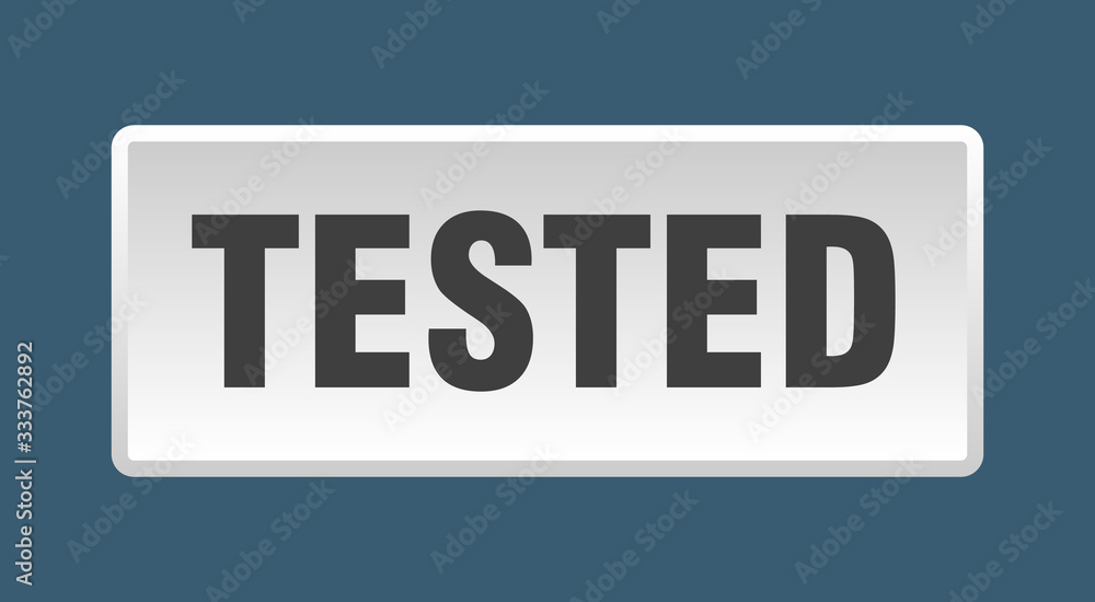 tested button. tested square white push button tested button. tested square white push button