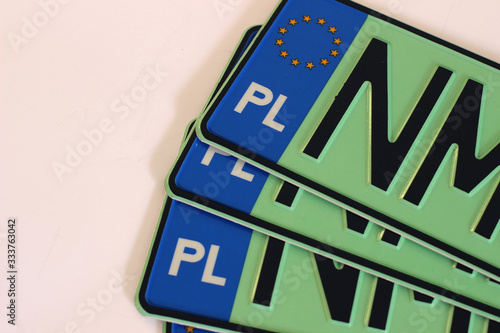 Polska tablica rejestracyjna, zielona, ekologiczna - samochody elektryczne