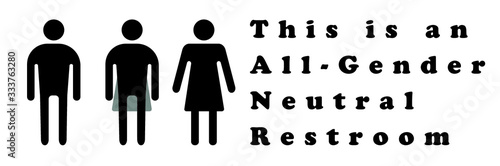 A sign for the toilet, both male and female as Gender