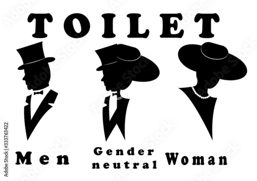 A sign for the toilet, both male and female as Gender