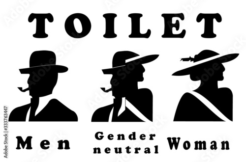A sign for the toilet, both male and female as Gender