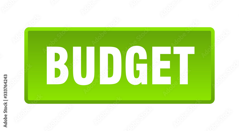 budget button. budget square green push button budget button. budget square green push button