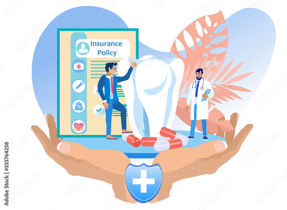 Vector Illustration Medical Insurance Stamatology. Insurance Agent Presents  Range Insurance Services to Doctor. Financial Cooperation between Clinic  and Insurance Company. Cartoon Flat. Stock Vector | Adobe Stock