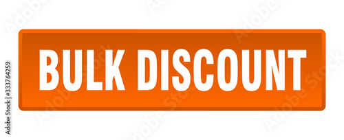 bulk discount button. bulk discount square orange push button