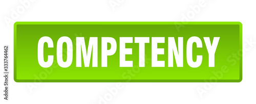 competency button. competency square green push button