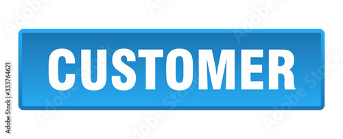 customer button. customer square blue push button