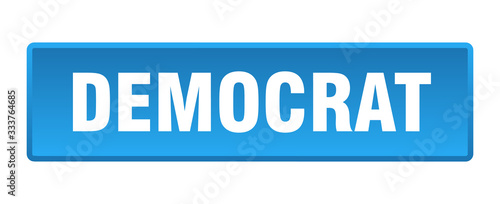 democrat button. democrat square blue push button