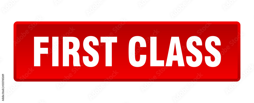 first class button. first class square red push button first class button. first class square red push button