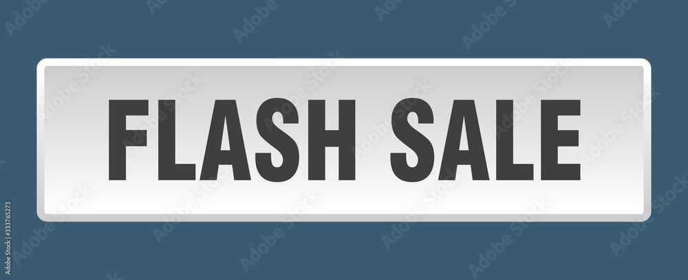 flash sale button. flash sale square white push button
