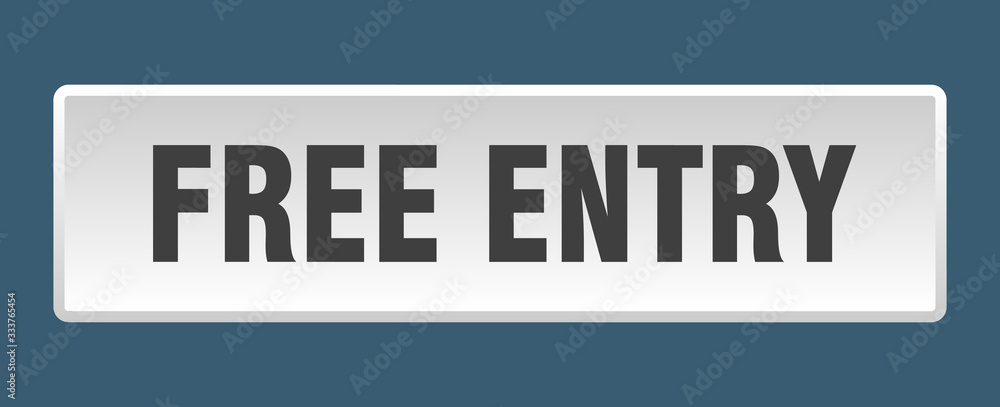 free entry button. free entry square white push button