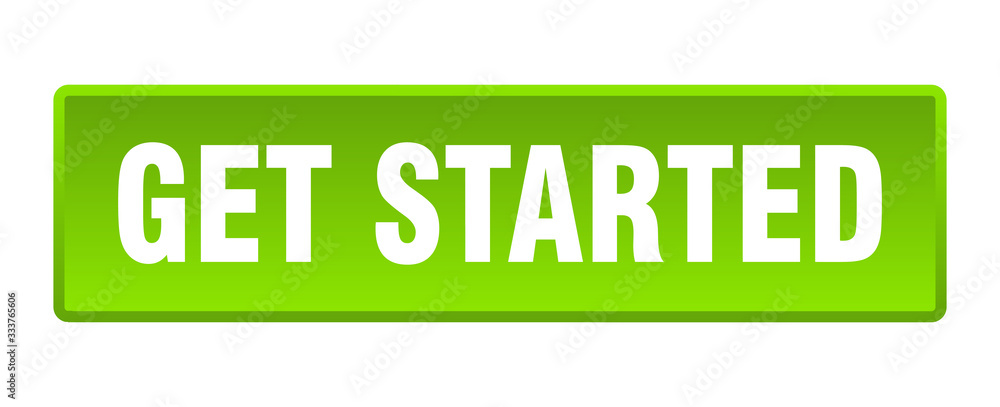 get started button. get started square green push button get started button. get started square green push button