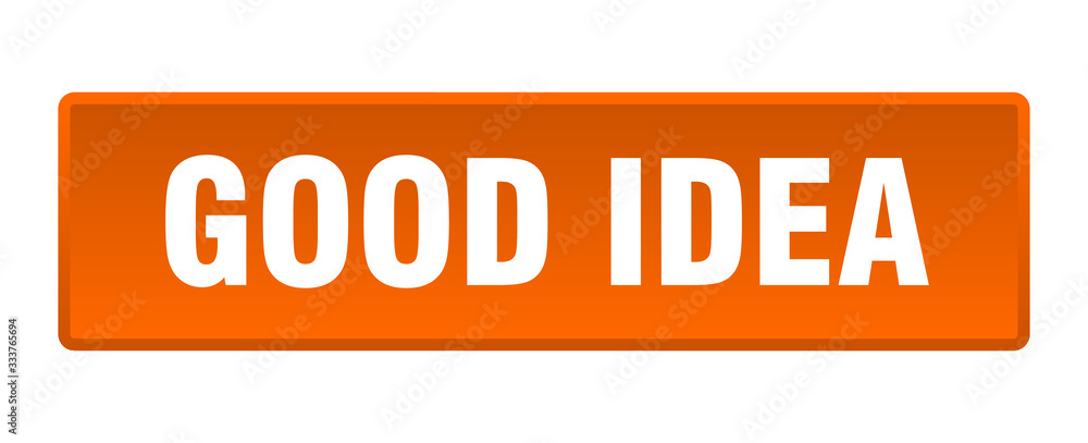 good idea button. good idea square orange push button good idea button. good idea square orange push button