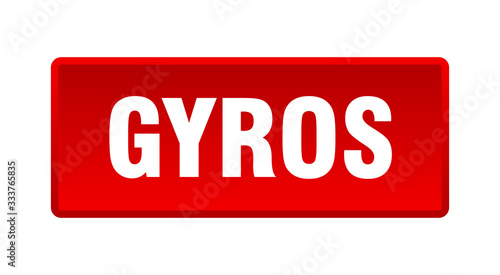 gyros button. gyros square red push button
