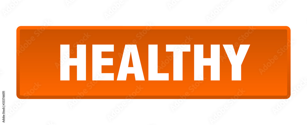 healthy button. healthy square orange push button healthy button. healthy square orange push button