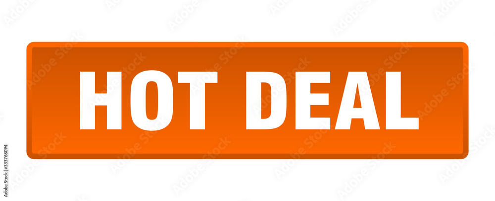 hot deal button. hot deal square orange push button hot deal button. hot deal square orange push button