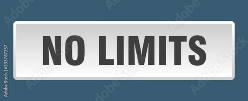 no limits button. no limits square white push button