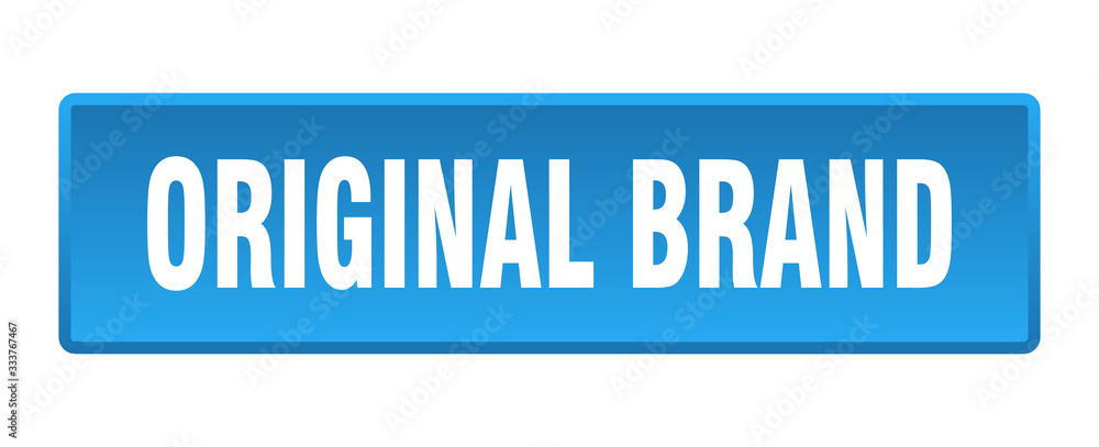 original brand button. original brand square blue push button
