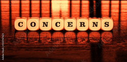 Banner with word concerns 