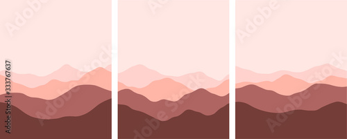 mountains and hills minimal landscape illustration set earth tones environments vector simple art