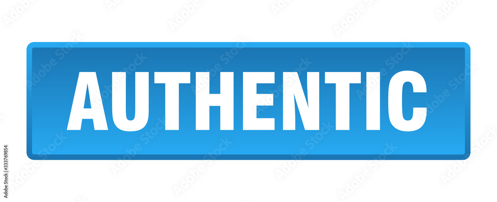 authentic button. authentic square blue push button authentic button. authentic square blue push button