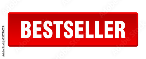 bestseller button. bestseller square red push button