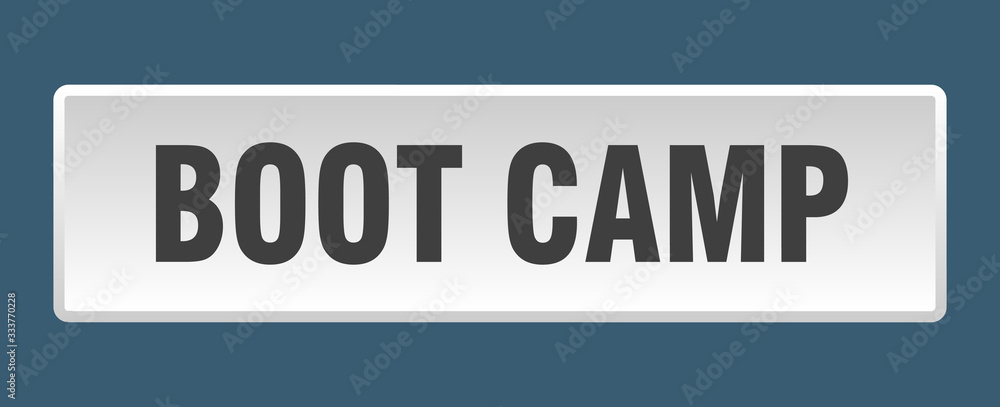 boot camp button. boot camp square white push button