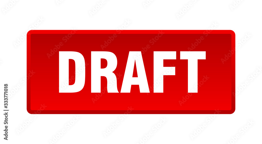 draft button. draft square red push button draft button. draft square red push button