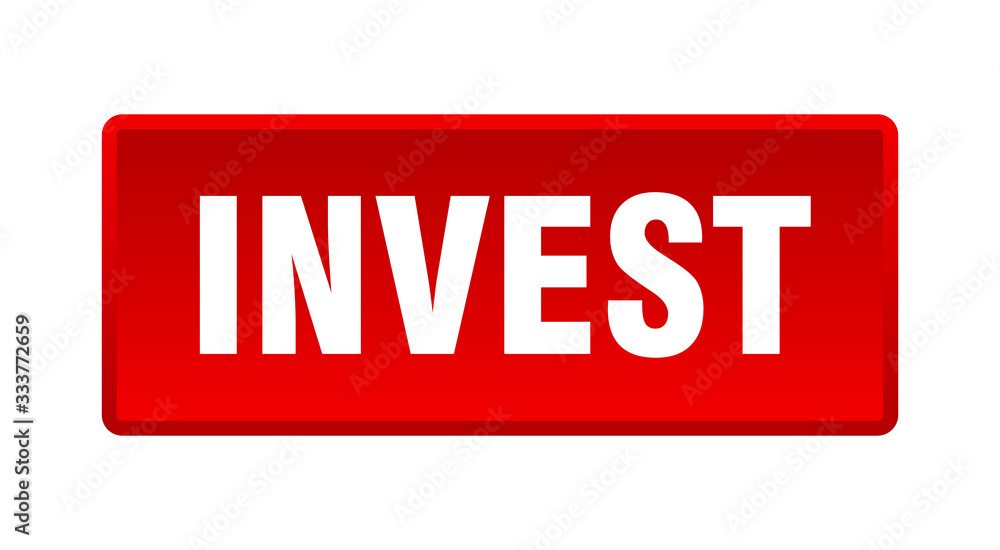 invest button. invest square red push button invest button. invest square red push button