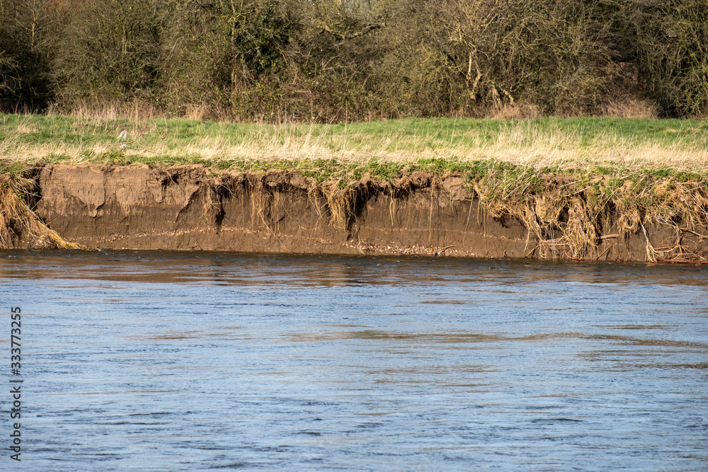 Example of soil erosion on a river bank