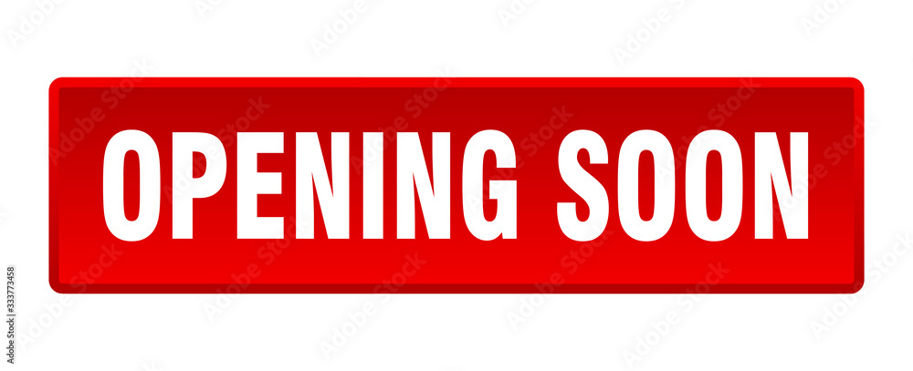 opening soon button. opening soon square red push button - obrazy, fototapety, plakaty 