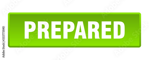 prepared button. prepared square green push button