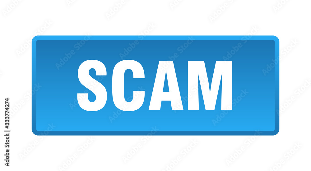 scam button. scam square blue push button scam button. scam square blue push button