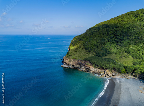 Aerial view of the famous cow mountain (Niushan Scenic Area) of Hualien