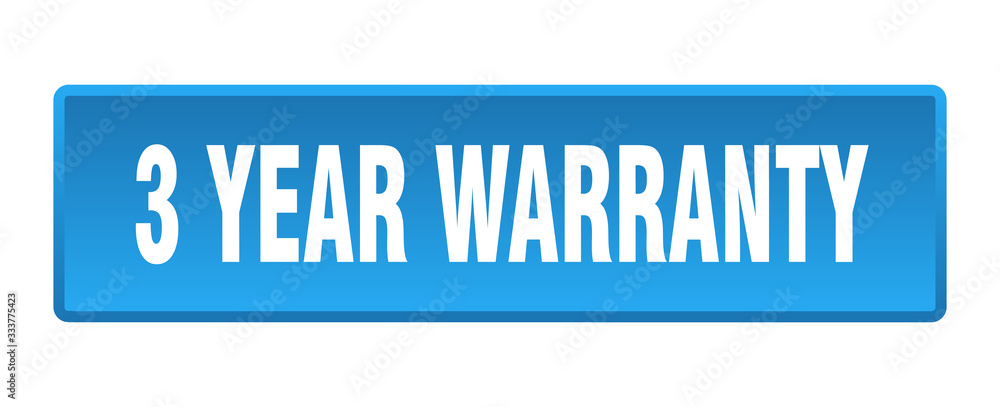 3 year warranty button. 3 year warranty square blue push button 3 year warranty button. 3 year warranty square blue push button