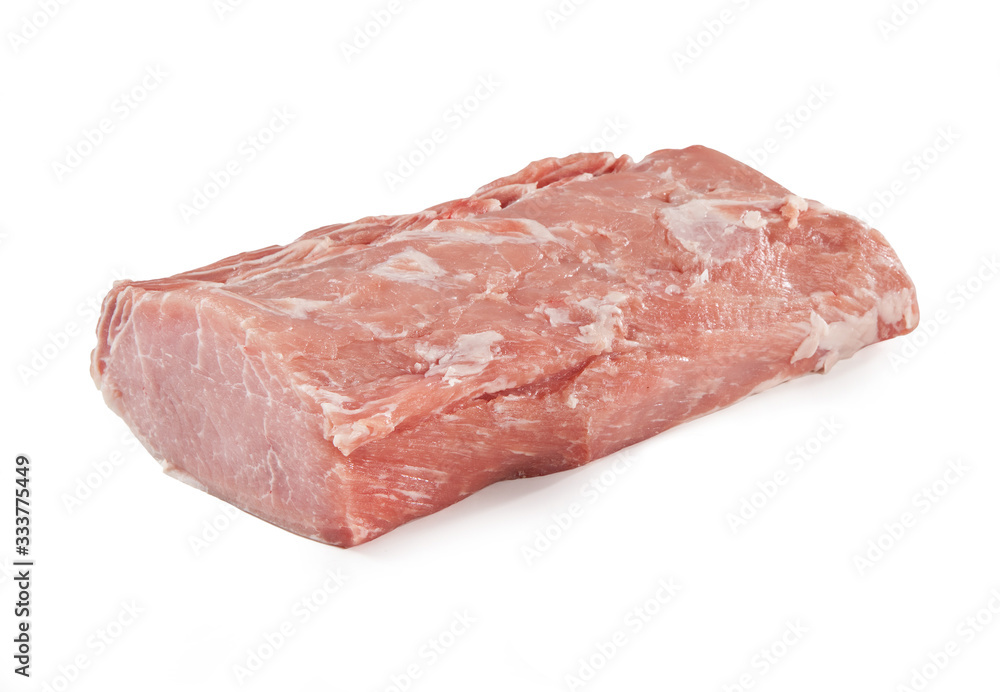 Raw Pork Meat - Loin - Isolated on White Background Raw Pork Meat - Loin - Isolated on White Background