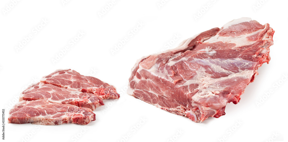 Raw Pork Chop - Isolated on White Background