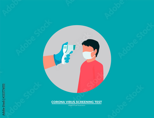 Corona virus screening test by medical staf  illustration