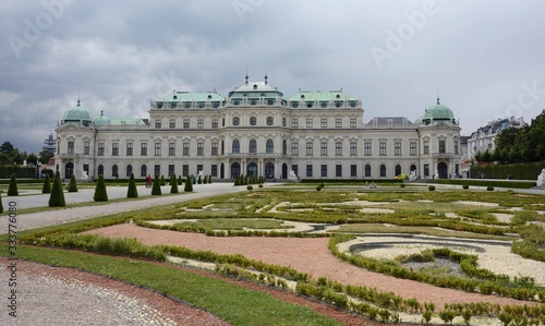 Belvedere Palace complex in Vienna. Upper Belvedere. Executive residence. Austria. Located in Landstrasse, the third district of the city. Museum Landmark of Vienna. Belvedere in the summer.